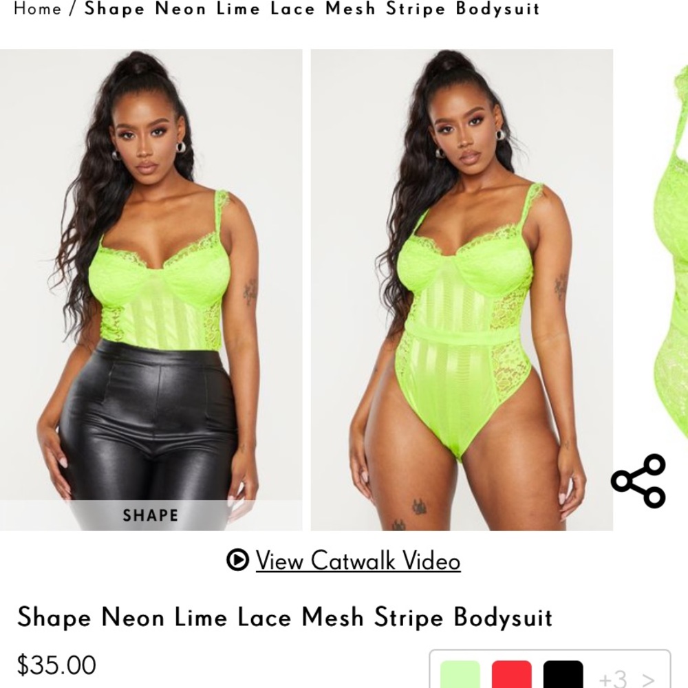 SOLD. Pretty little thing neon green lace